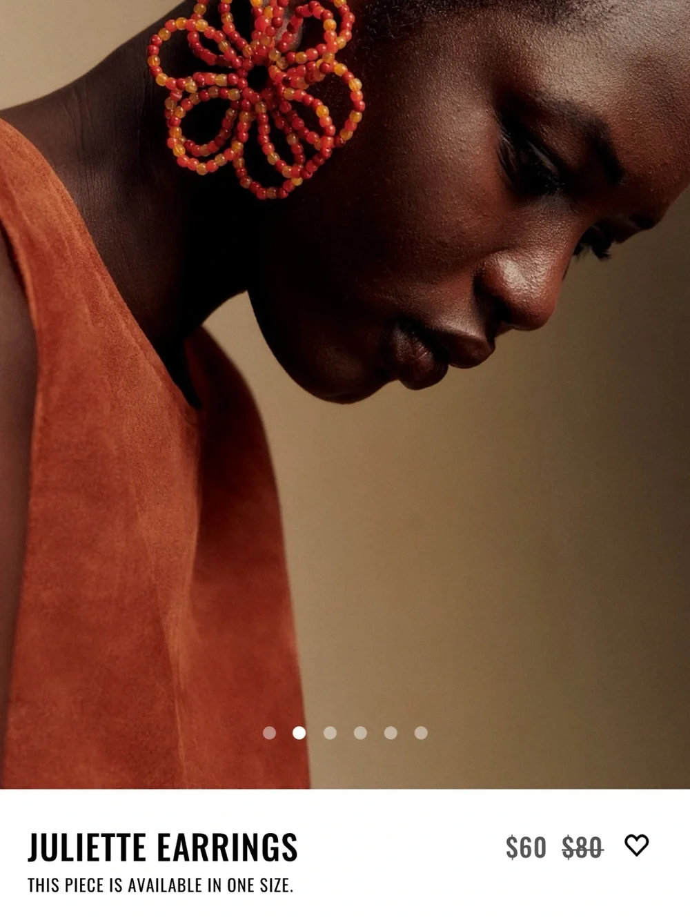 Juliette Earrings - Orange Beaded Statement Hoops